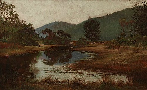 A waterhole on the Hawkesbury River, 1885, Julian Ashton