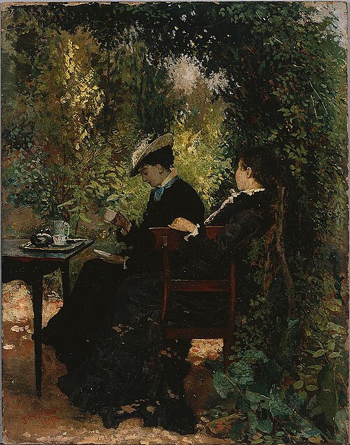 A quiet cup of tea, 1876, Julian Ashton