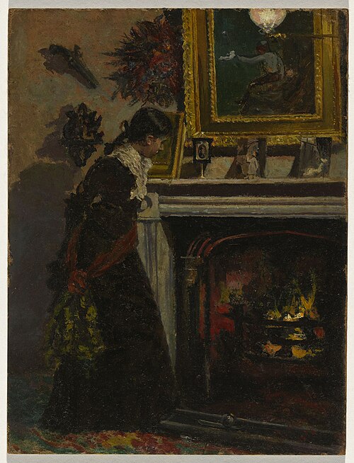 By the fireside, 1876, Julian Ashton