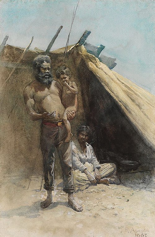 Aboriginal family group, 1886, Julian Ashton
