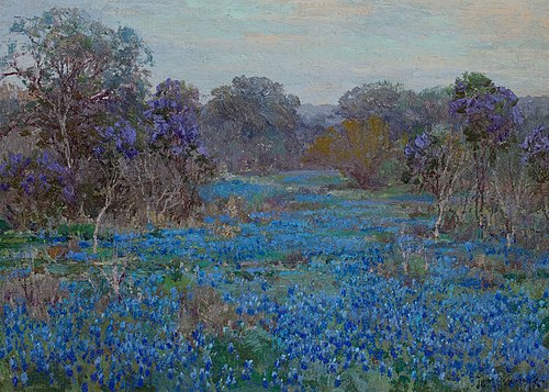 Field of Bluebonnets with Trees, , Julian Onderdonk