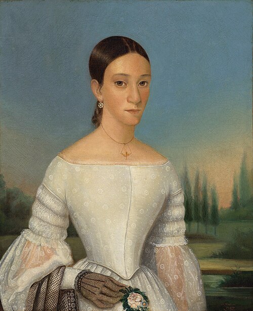 Portrait of a Young Woman in White, 1840, Julien Hudson