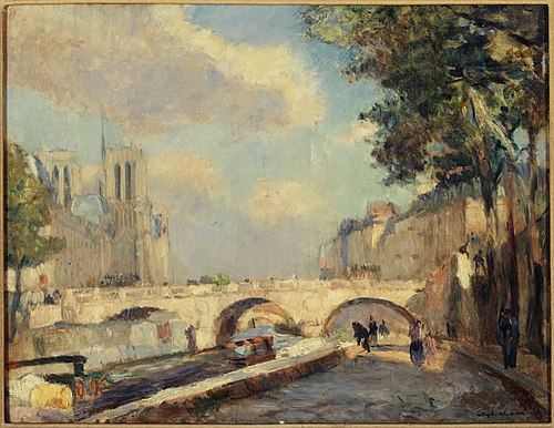 Le pont Saint-Michel et Notre-Dame, vus du quai des Grands-Augustins, 1890, Albert Lebourg