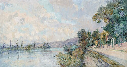 The Seine and the hillsides of Dieppedalle, , Albert Lebourg