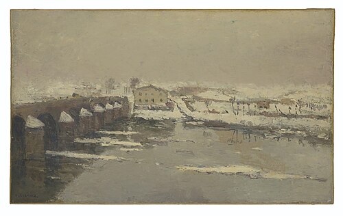 L'Hiver à Pont du Château, 1884, Albert Lebourg
