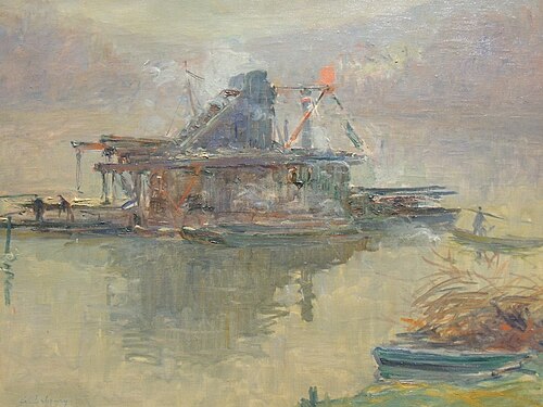 Dragueur sur la Seine près de Rouen, 1928, Albert Lebourg