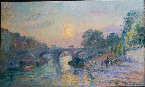 Le Pont Marie, au soleil couchant, 1900, Albert Lebourg