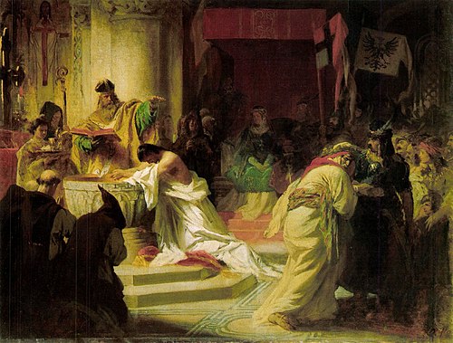 The Baptism of Vajk, 1870, Gyula Benczúr