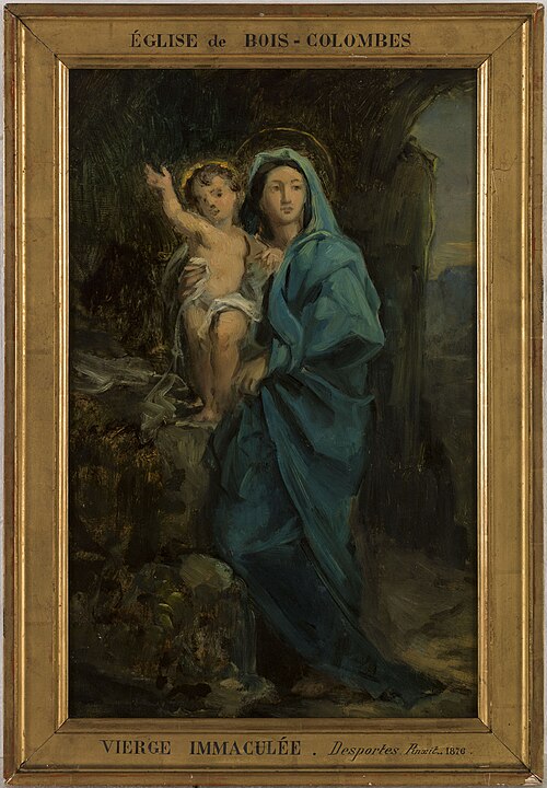 Esquisse pour la chapelle de Bois-Colombes : La Vierge et l'enfant Jésus, 1876, Francisque Desportes