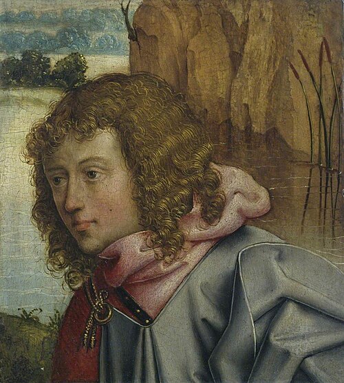 Head of a Saint against a Landscape (fragment), 1500, Maître du retable de saint Barthélemy