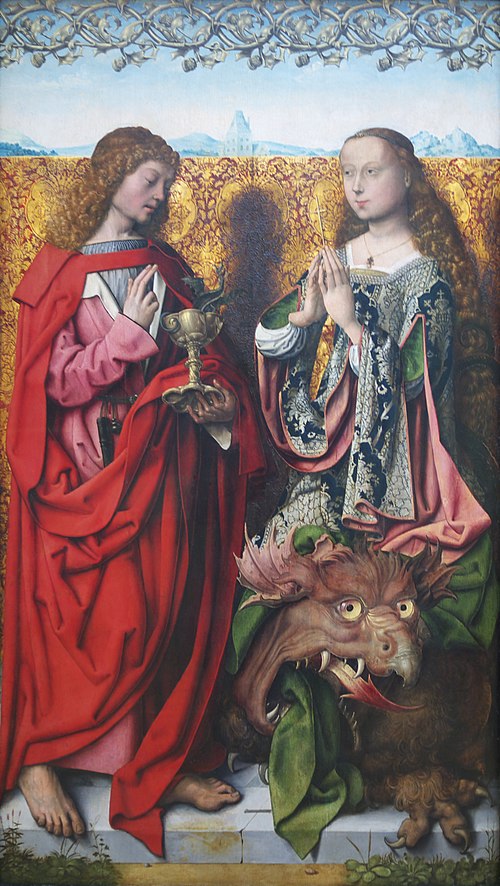 Saint Bartholomew Altarpiece: Saint John the Evangelist and Margaret, 1503, Maître du retable de saint Barthélemy