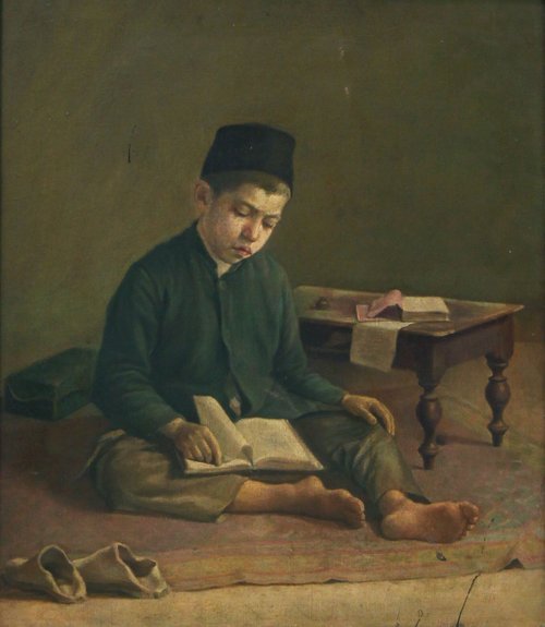 پسری در حال مطالعه, , Mahmood Olia