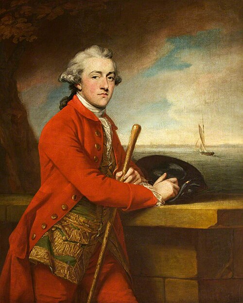 Captain Robert Boyle Nicholas (1744-1780) with his Yacht, 'Nepaul', 1764, Francis Cotes