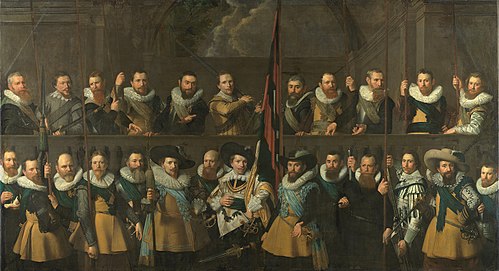 Civic guardsmen of district V from the company of captain Matthijs Willemsz. Raephorst and lieutenan, 1630, Nicolaes Eliaszoon Pickenoy