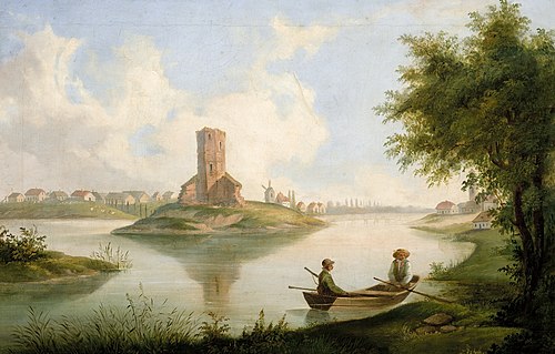 View from Kruszwica, 1847, Władysław Gumiński