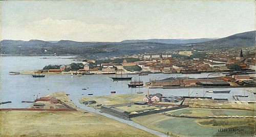 Kristiania sett från Egeberg 1889, 1889, Georg Fredrik Nielsen Strømdal