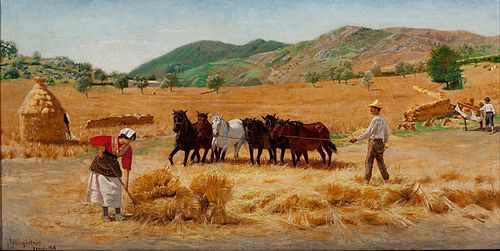 Harvest in Anticoli, 1903, Pedro Weingärtner