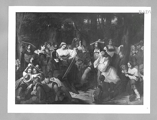 Party of knights with maids, 1834, Karl Schorn