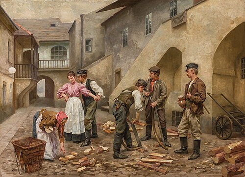 Woodcutters (Flirting Manservant), 1903, Vojtěch Bartoněk