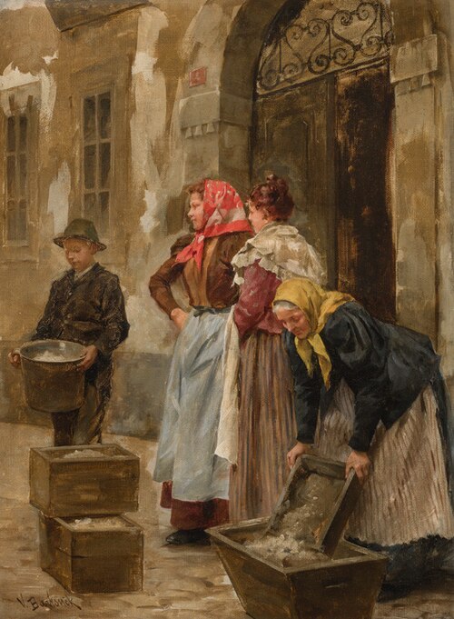 Emptying the Ash, 1887, Vojtěch Bartoněk