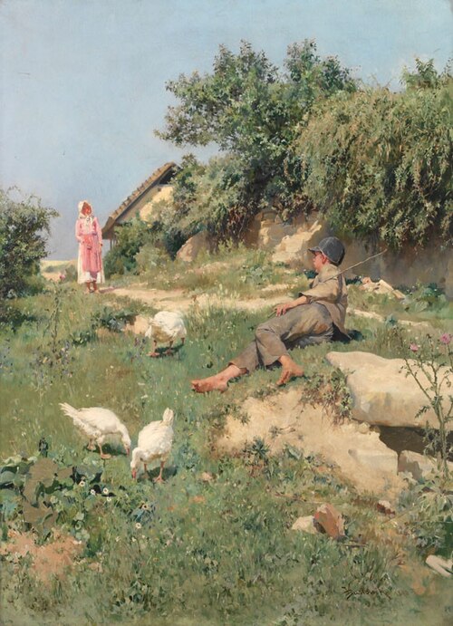 Grazing (Rural Idyll), 1890, Vojtěch Bartoněk