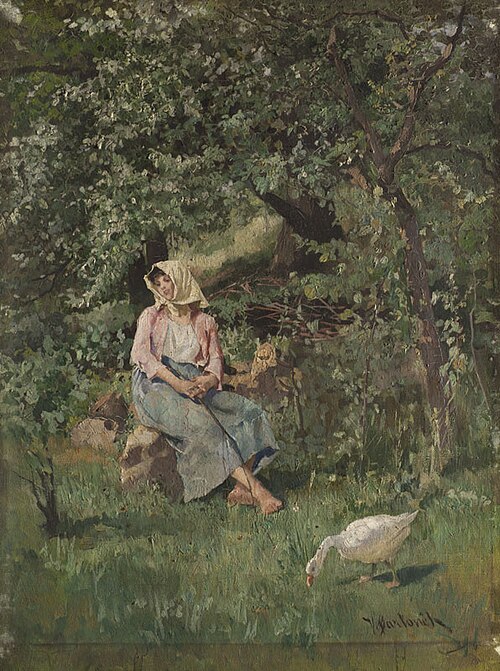 Goose Girl, 1890, Vojtěch Bartoněk