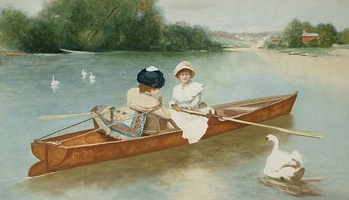 An inquisitive swan, , Ferdinand Heilbuth