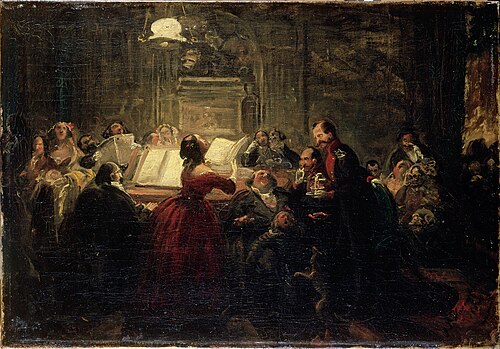 Abendgesellschaft, 1850, Johann Peter Hasenclever