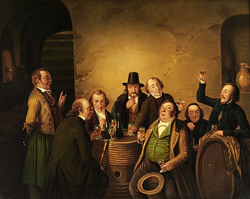 Wine tasting, 1843, Johann Peter Hasenclever