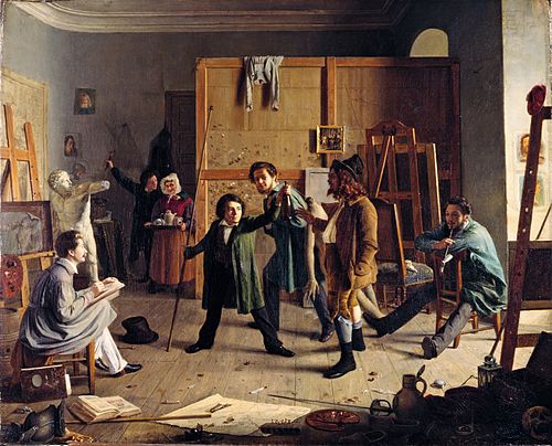 Scène d'atelier, 1836, Johann Peter Hasenclever