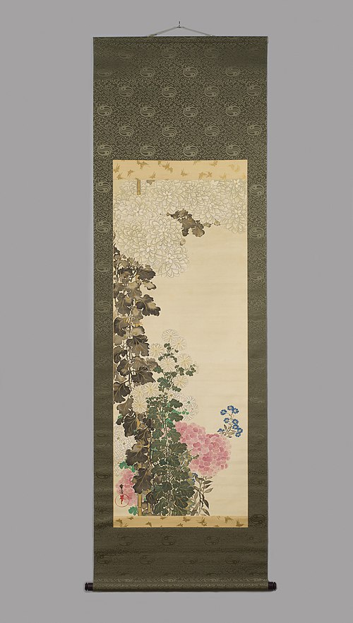 Chrysanthemums, Hydrangeas, and Asters, 1925, Sekka Kamisaka