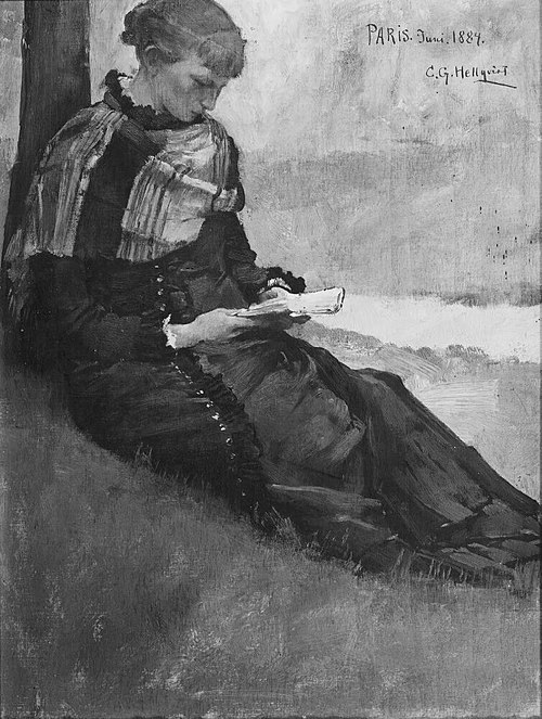 Julia Thiersch (1859-1933), married to artist Carl Gustaf Hellqvist, 1884, Carl Gustaf Hellqvist
