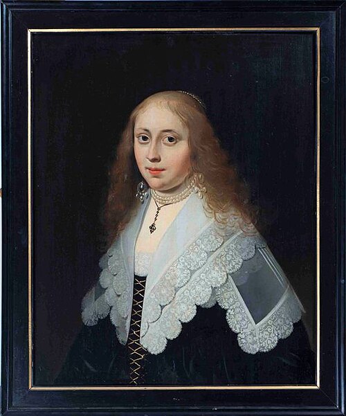 Portret van Ida Wolfertsdr. van Lezaen Johan Roorda, 1649, Wybrand de Geest