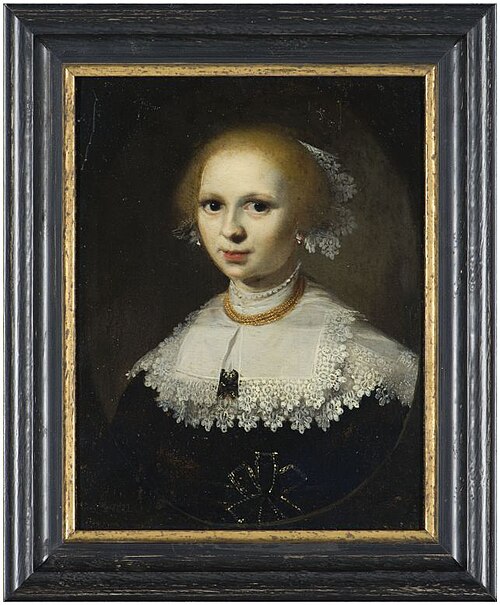 Portret van onbekende jonge vrouw, 1655, Wybrand de Geest
