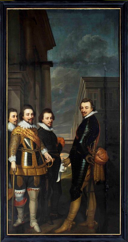 Groepsportret van de graven van Nassau-Siegen en Nassau-Dillenburg, 1634, Wybrand de Geest