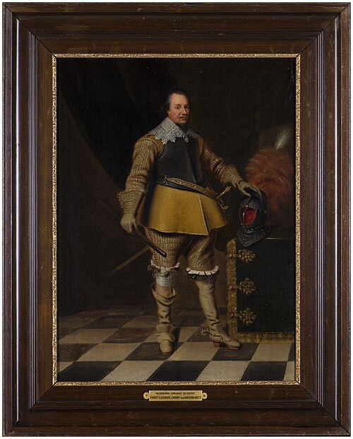 Portrait of Ernst Casimir graaf van Nassau-Dietz (1573-1632), 1634, Wybrand de Geest