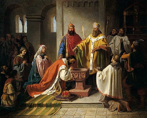 Baptism of Prince Bořivoj, 1858, Karel Javůrek