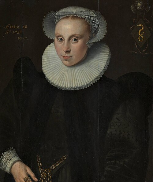 Portrait of Baertje van Adrichem, 1593, Jacob Willemsz Delff