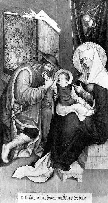 Eliud mit Memelia und dem Heilige Servatius als Kind, , Bernhard Strigel