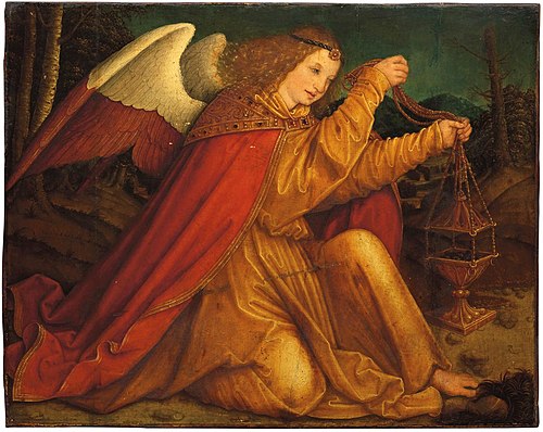 L’Ange thuriféraire vêtu d’une tunique jaune, 1520, Bernhard Strigel
