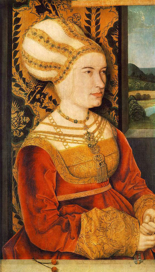 Portrait of Sibylla (or Sybilla) von Freyberg (born Gossenbrot), 1550, Bernhard Strigel