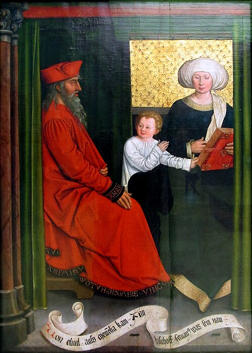 Mindelheim Altarpiece: Eliud and Memelia with Saint Servatius, 1505, Bernhard Strigel