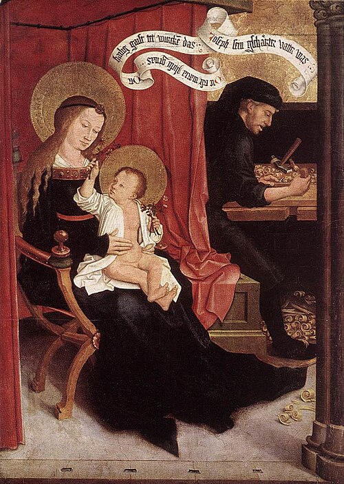 Mindelheim Altarpiece: Mary with Joseph and Jesus, 1505, Bernhard Strigel