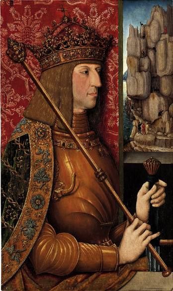 Portrait of Maximiliaan I van Habsburg (1459-1519), 1500, Bernhard Strigel