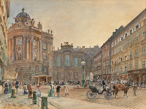 Burgtheater, Michaelerplatz, Vienna, 1893, Rudolf von Alt