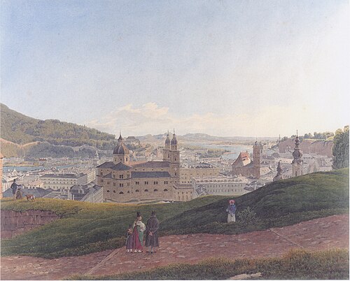 View of Salzburg, 1832, Rudolf von Alt