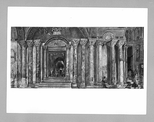 Inneres der Markuskirche in Venedig, 1874, Rudolf von Alt