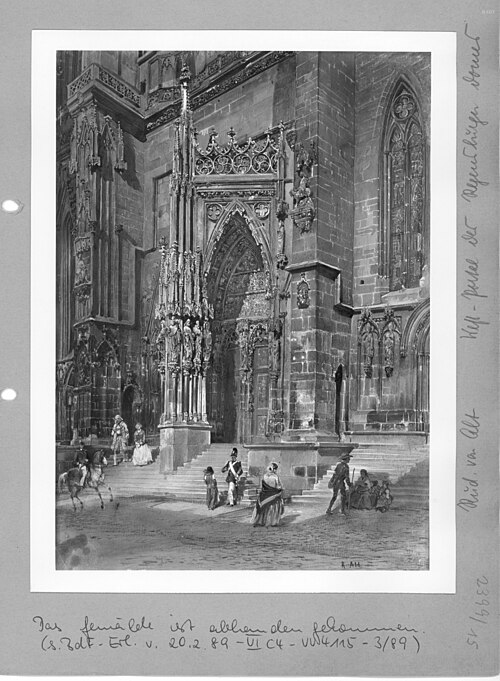 Portal am Regensburger Dom, 1866, Rudolf von Alt