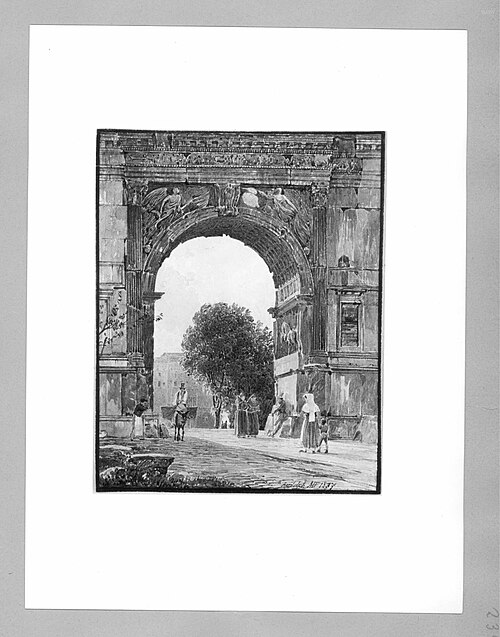 Durchblick durch den Titusbogen in Rom, 1837, Rudolf von Alt