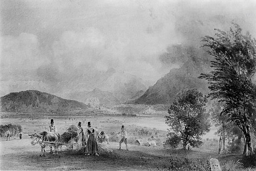 Heuernte in Tirol, 1845, Rudolf von Alt